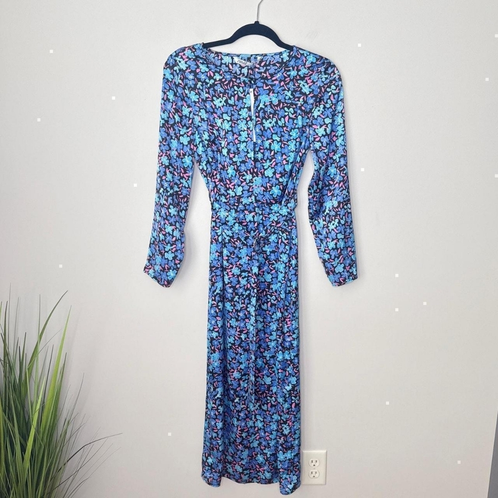 Zara Women's Blue and Pink Dress